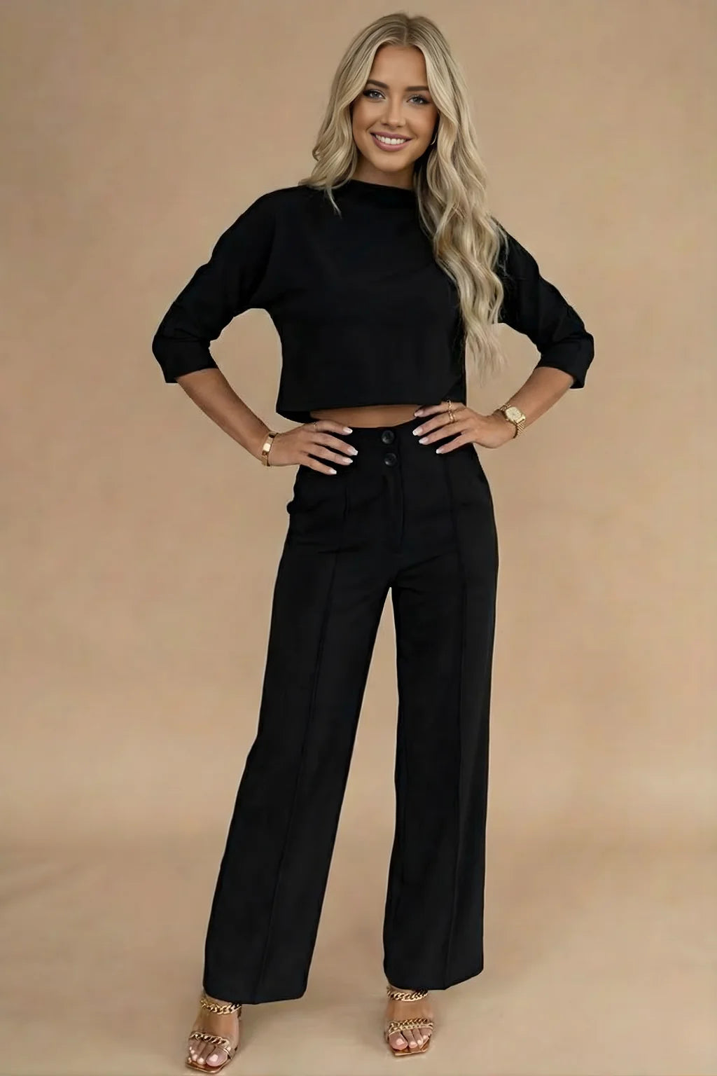 Women's Casual Nine-Quarter Sleeve Set – Fresh Relaxed Silhouette