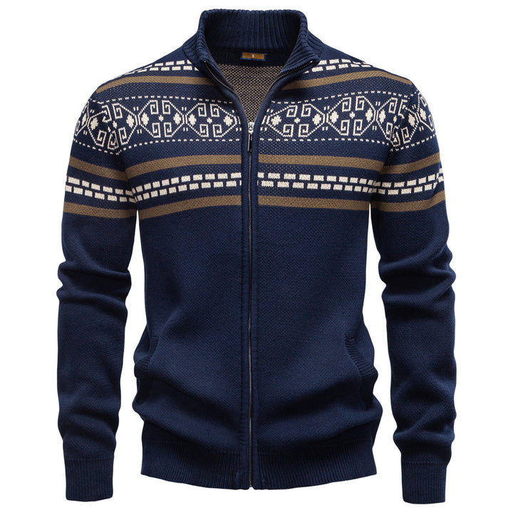 Men's Cotton Zip-Up Sweater Jacket – Slim Fit Knit Design