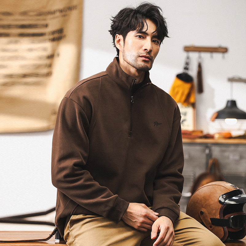 Men's Fleece Zip Coat – Wool-Feel Lined for Everyday Warmth