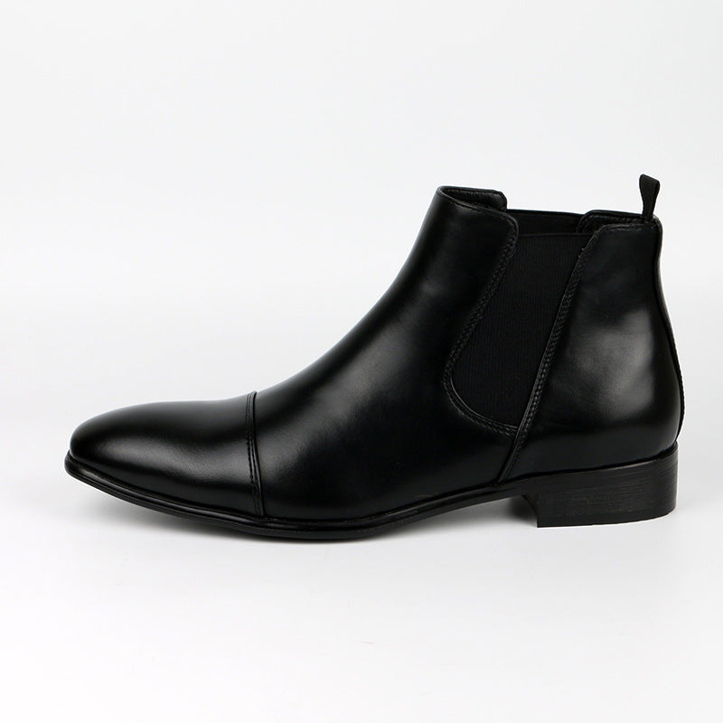 Men's Chelsea Boot – Vegan Leather Square Toe, Low Heel Comfort
