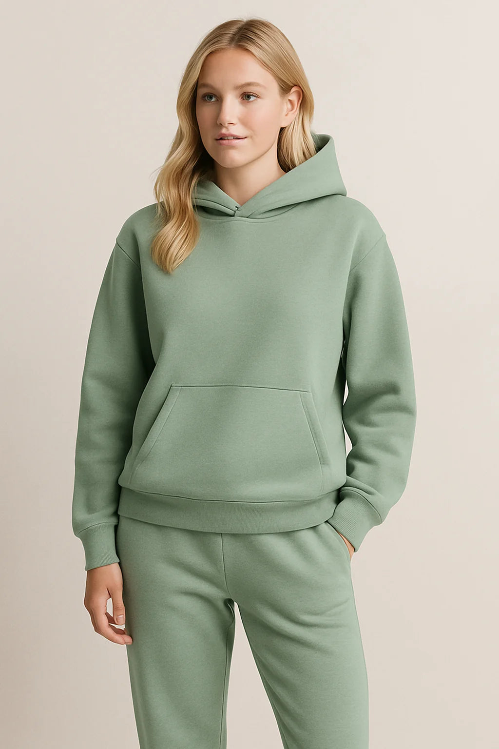 Women's Hooded Pajama Set – Linen-Feel, Relaxed Fit Loungewear