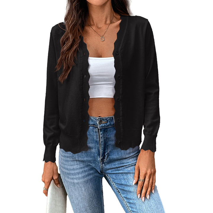 Women's Lightweight Knit Cardigan – V-Neck Long Sleeve Layer