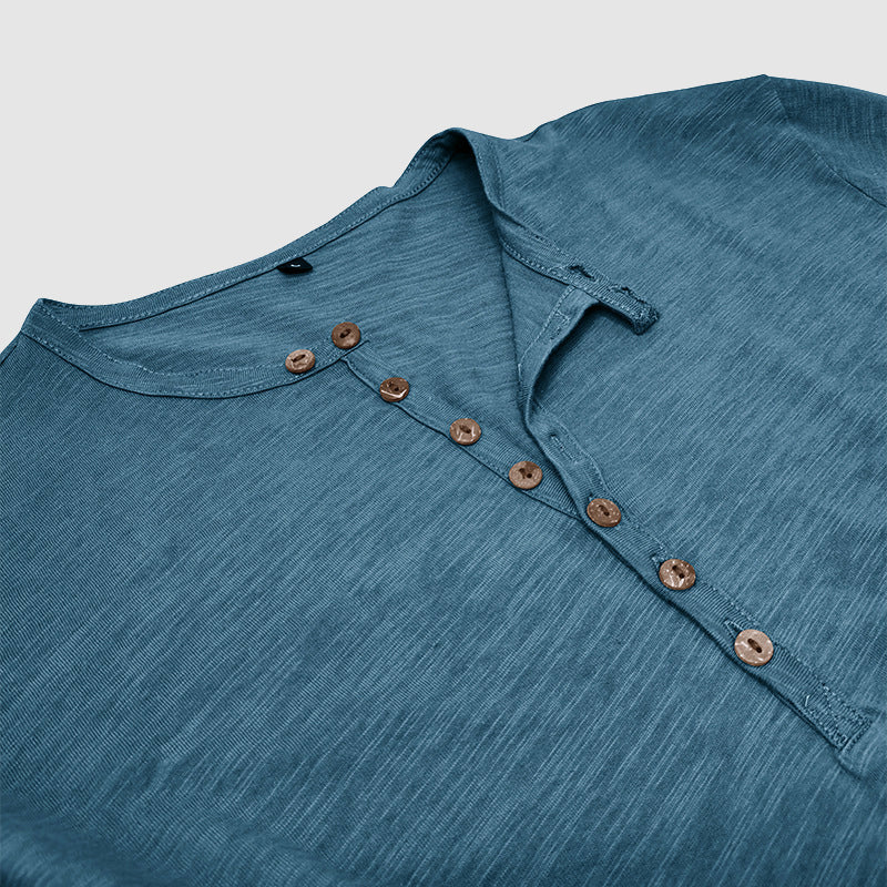 Men's Cotton Long Sleeve T-Shirt – Soft Pullover Crewneck Layer