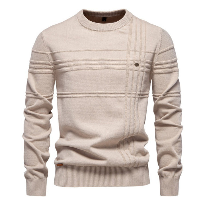 Cotton Men's Pullover Sweater – Slim Fit Crew Neck Knit