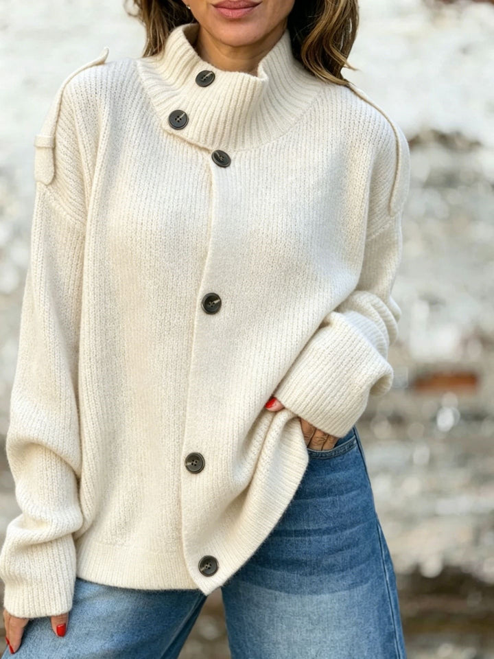 Women's Knitted Cardigan Sweater Coat – Turtleneck Regular Fit