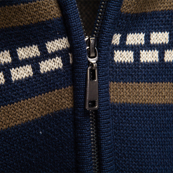 Men's Cotton Zip-Up Sweater Jacket – Slim Fit Knit Design
