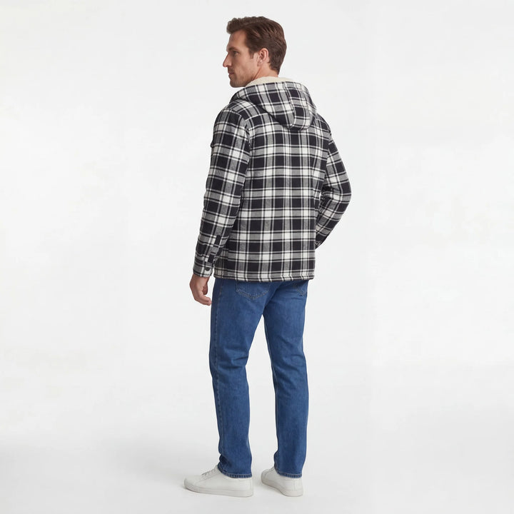 Men's Plaid Hoodie Jacket – Fleece Lined Casual Outerwear