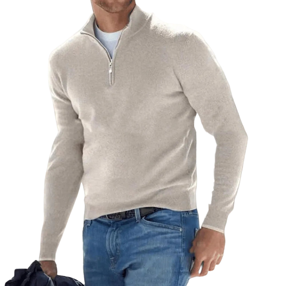 Men's Cashmere Blend Cardigan – Classic Long Sleeve Knit Sweater