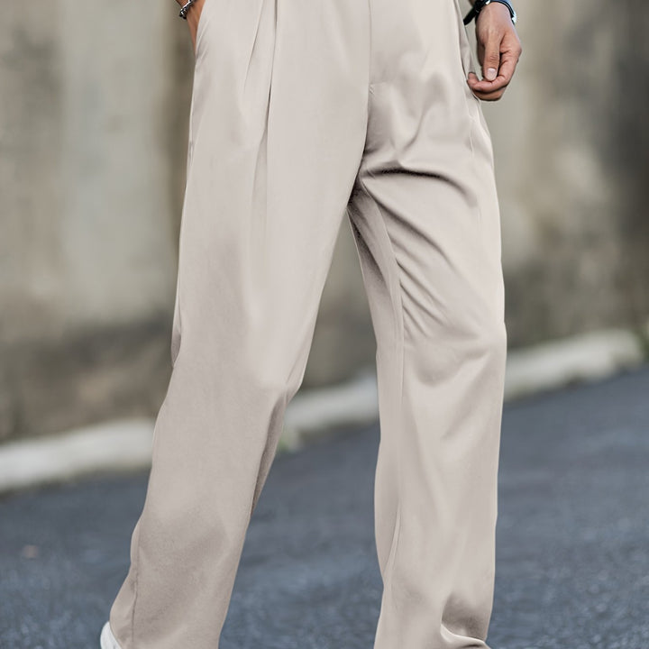 Men's Rabbit Fur Cropped Trousers – High-Waisted Straight Fit