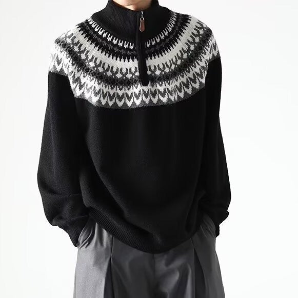 Men's Knit Sweater – Retro Classic Long Sleeve Pullover