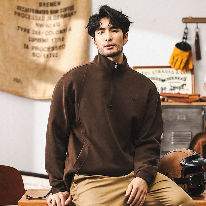 Men's Fleece Zip Coat – Wool-Feel Lined for Everyday Warmth