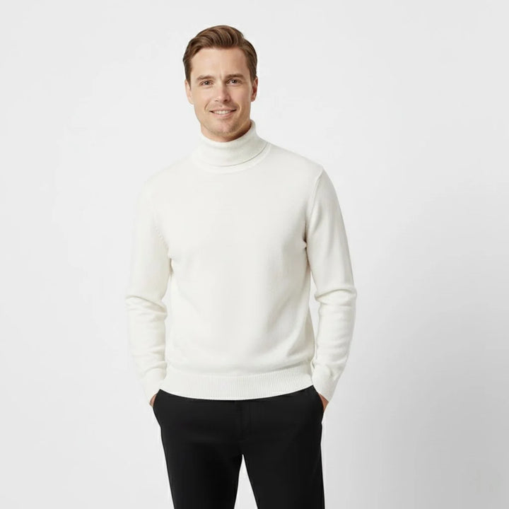 Men's Wool-Lined Turtleneck Sweater – Thick Velour Feel, Relaxed Fit