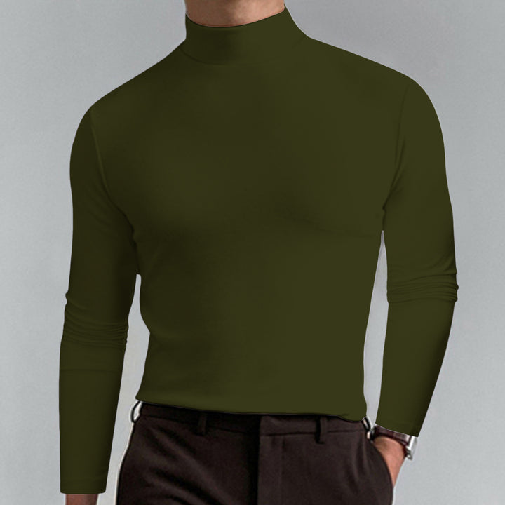 Men's High Neck Long Sleeve T-Shirt – Refined Modern Profile