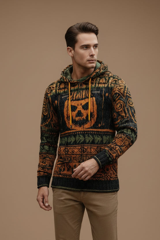Men's Halloween Sweater – 3D Print All-Over Polyester Knit