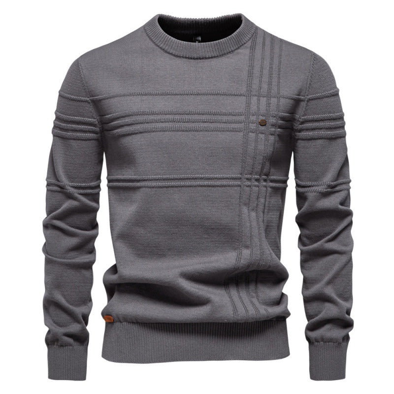 Cotton Men's Pullover Sweater – Slim Fit Crew Neck Knit