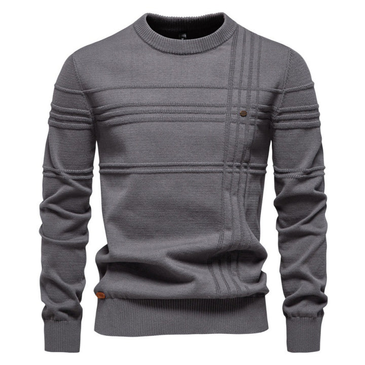 Cotton Men's Pullover Sweater – Slim Fit Crew Neck Knit