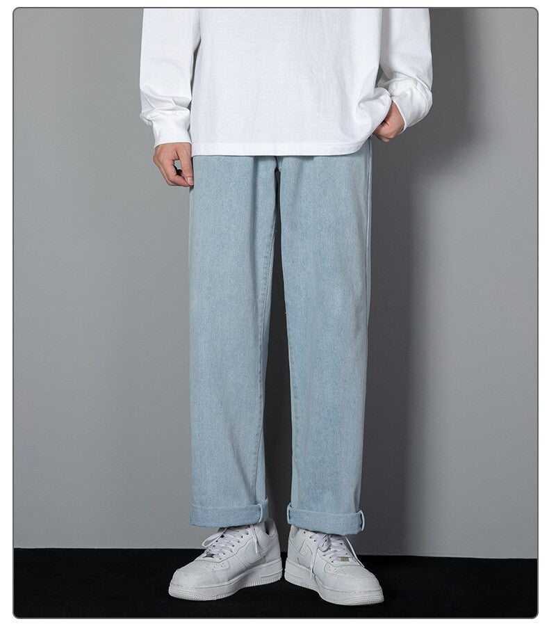 Men's Straight-Leg Denim Trouser in Cotton – Modern Slimming Fit