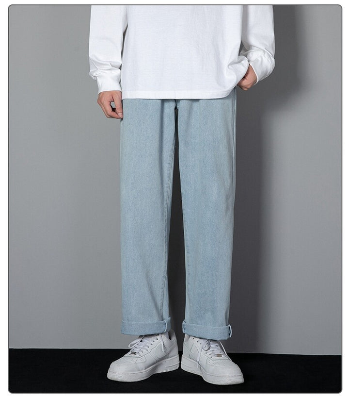 Men's Straight-Leg Denim Trouser in Cotton – Modern Slimming Fit