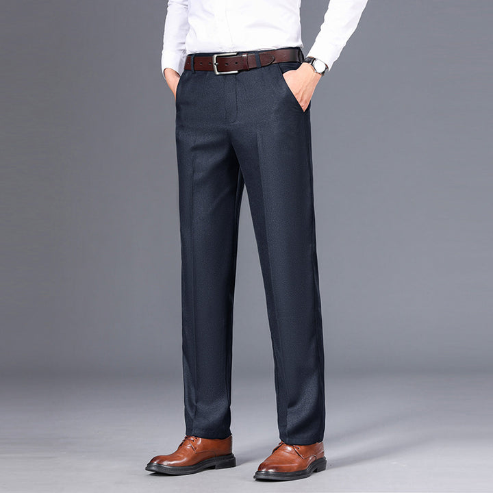 Men's Wool-Blend Dress Trouser – Straight-Cut Thickened Casual Fit