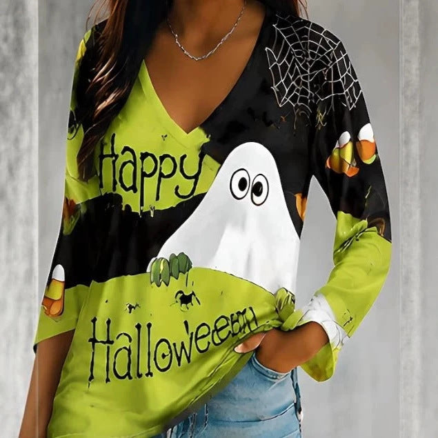 Women's Halloween Hoodie – Soft Fleece Artistic Retro 3D Print Pullover