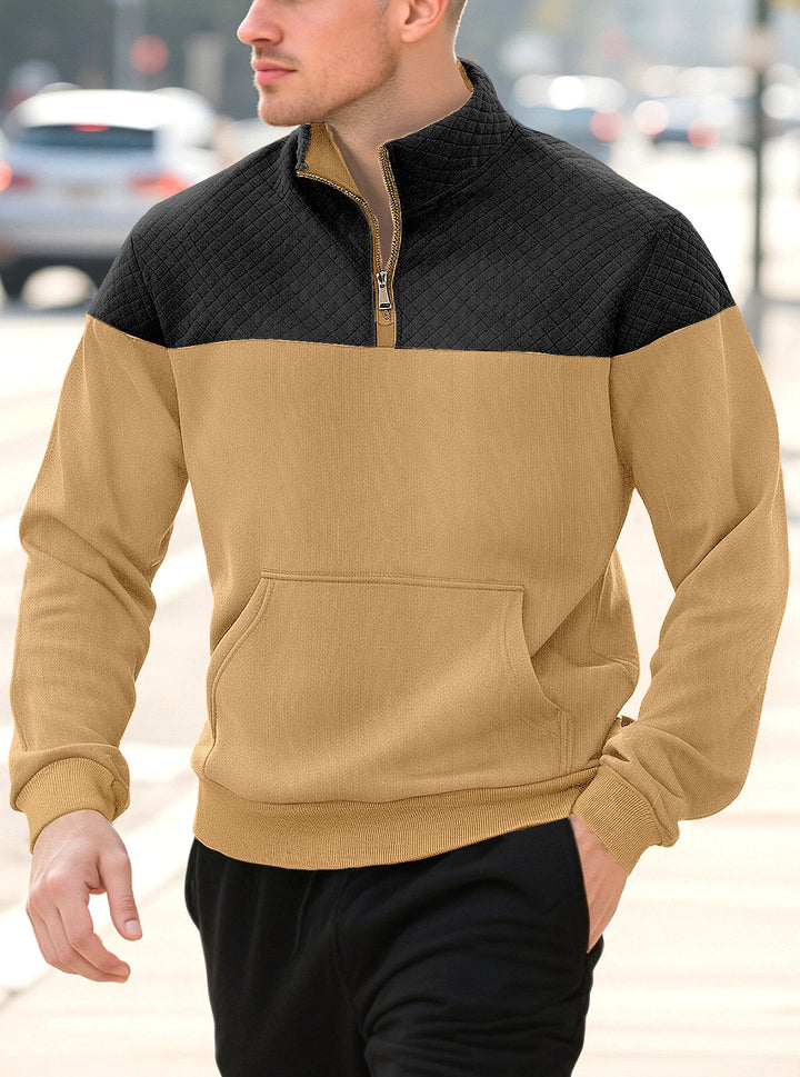 Men's Zip-Up Sweater – Knitted Minimalist Stretch Cardigan