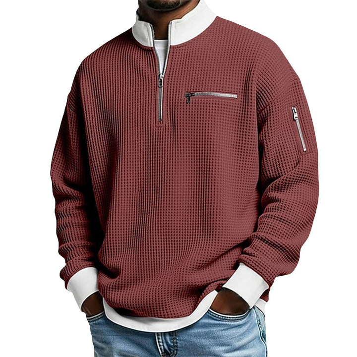 Men's Zip-Up Long Sleeve Sweatshirt – Streamlined Cardigan Style