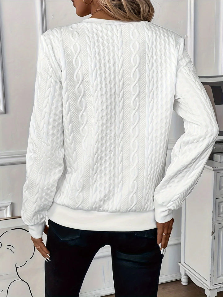Women's Quilted Jacquard Hoodie – Cozy Street-Style Pullover
