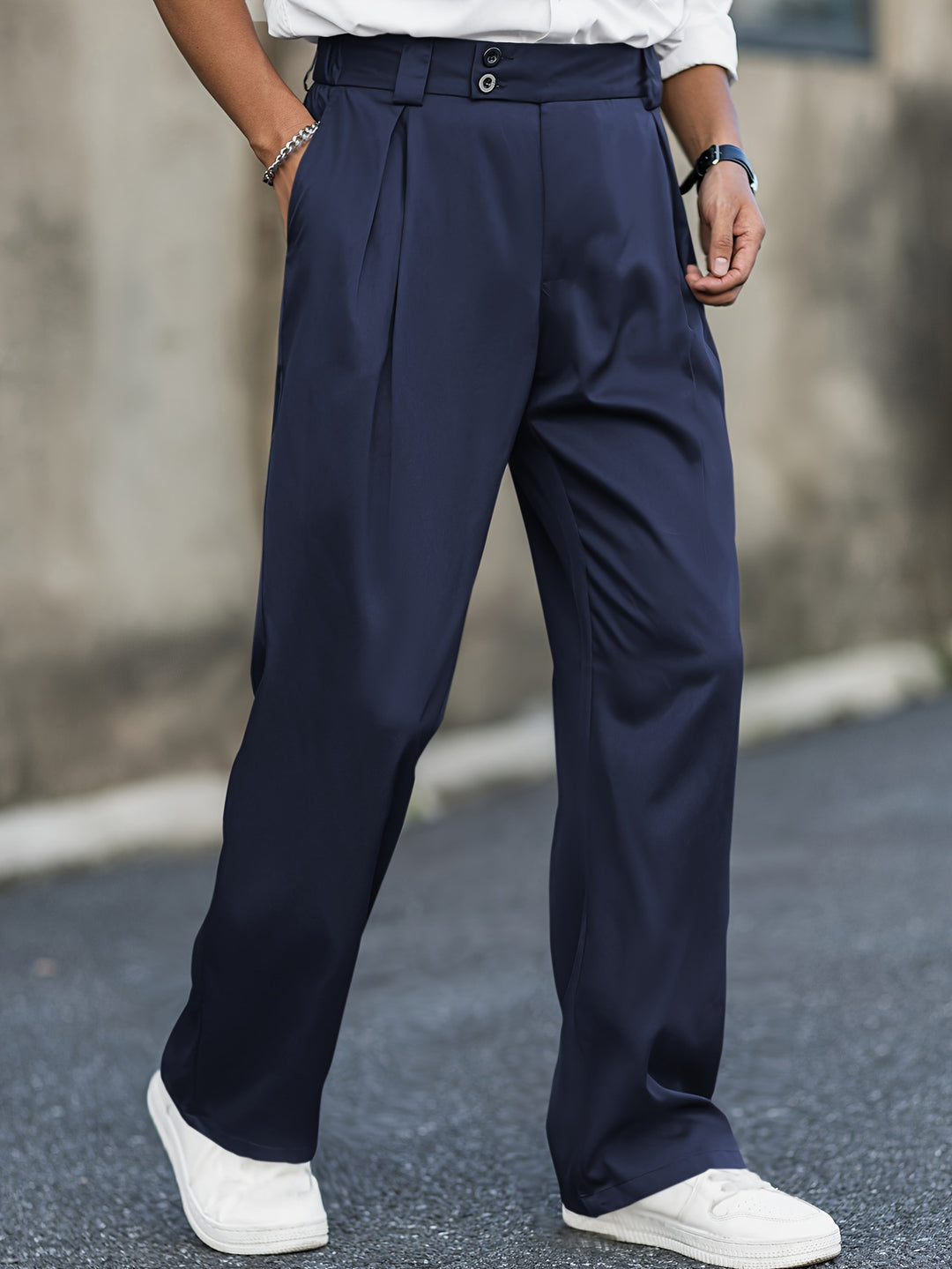 Men's Rabbit Fur Cropped Trousers – High-Waisted Straight Fit