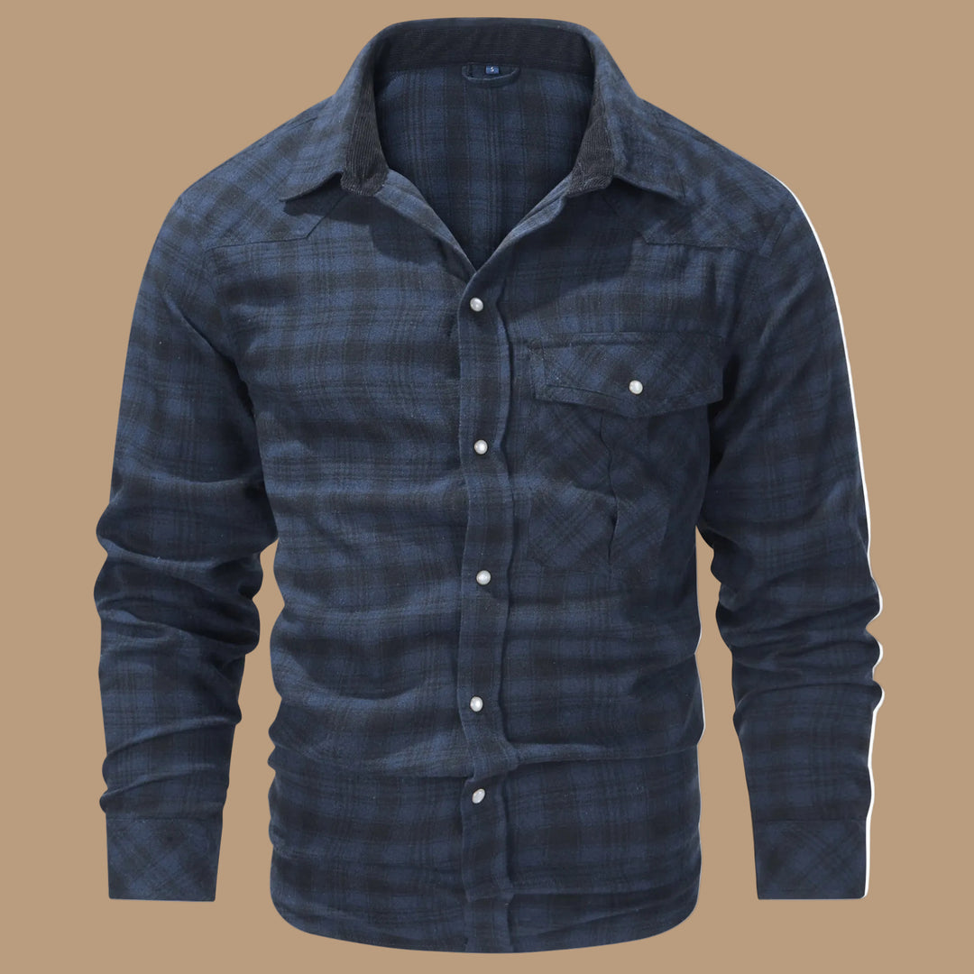 Men's Flannel Shirt – Plaid, Long Sleeve, Relaxed Fit, Retro Style