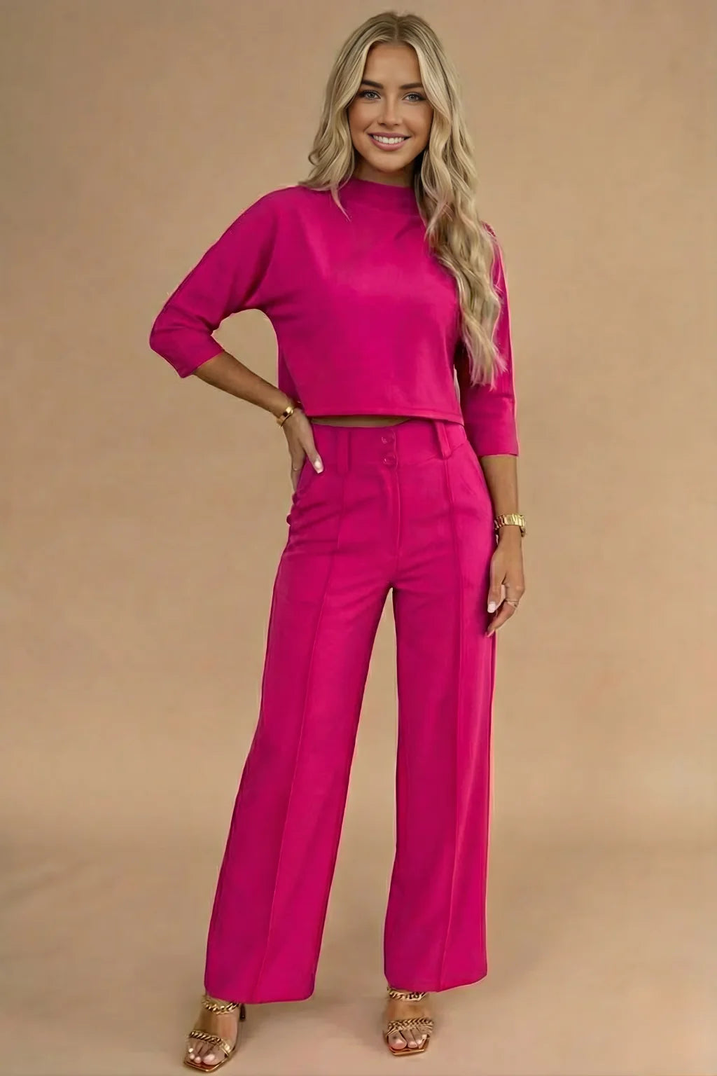 Women's Casual Nine-Quarter Sleeve Set – Fresh Relaxed Silhouette