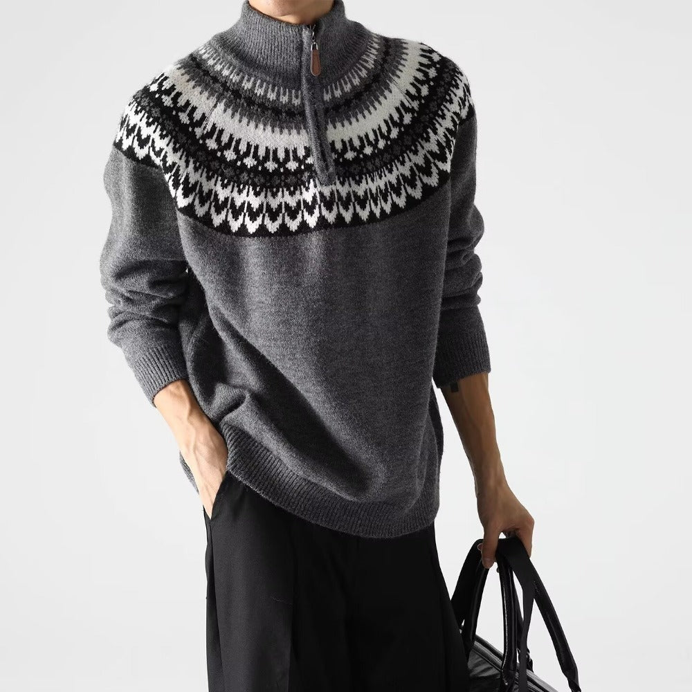 Men's Knit Sweater – Retro Classic Long Sleeve Pullover