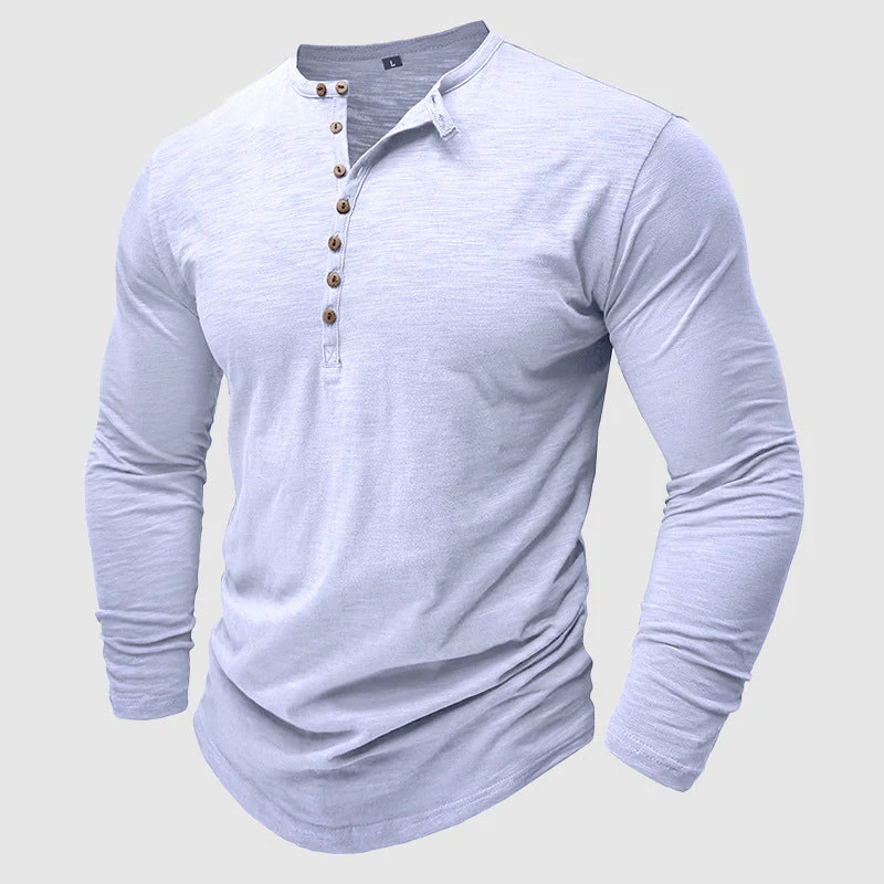 Men's Cotton Long Sleeve T-Shirt – Soft Pullover Crewneck Layer