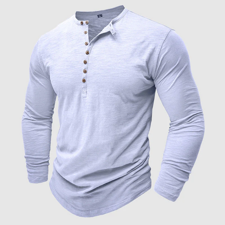 Men's Cotton Long Sleeve T-Shirt – Soft Pullover Crewneck Layer