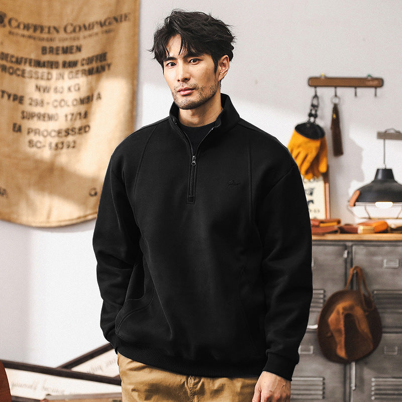 Men's Fleece Zip Coat – Wool-Feel Lined for Everyday Warmth