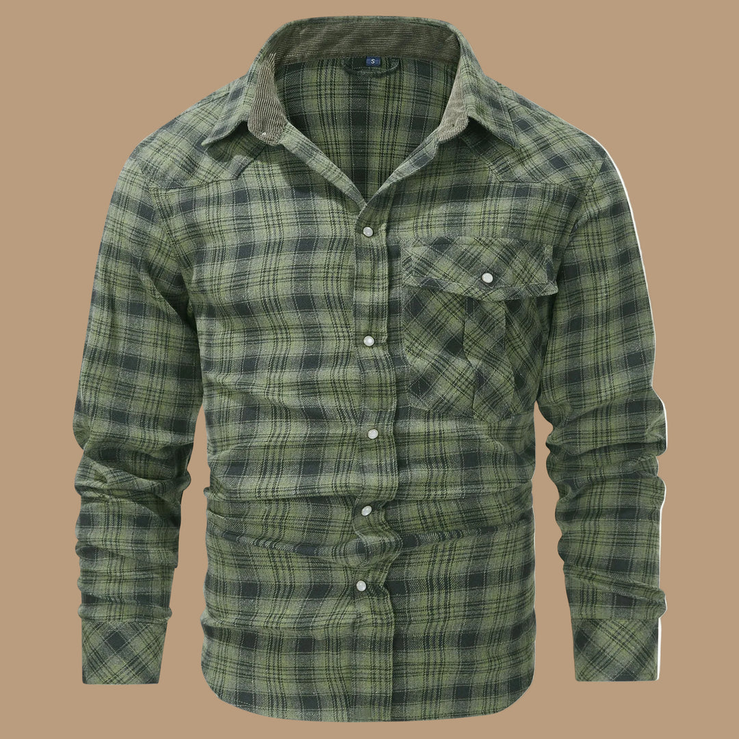Men's Flannel Shirt – Plaid, Long Sleeve, Relaxed Fit, Retro Style