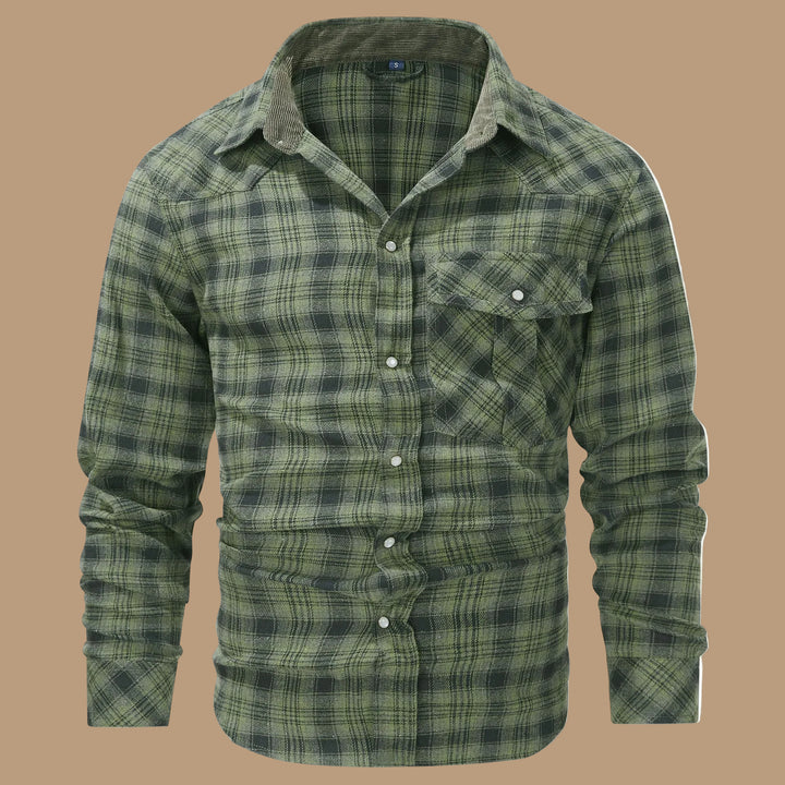 Men's Flannel Shirt – Plaid, Long Sleeve, Relaxed Fit, Retro Style