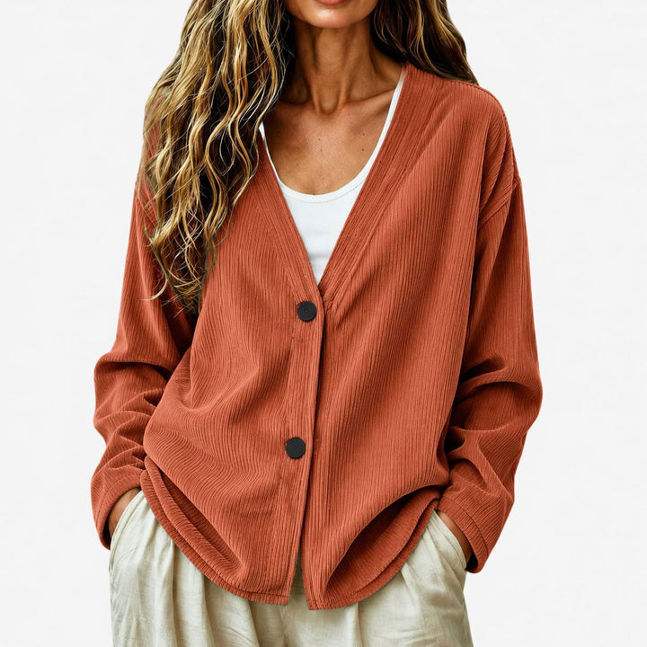 Women's Ribbed Knit Cardigan – Lightweight Button Front Jacket