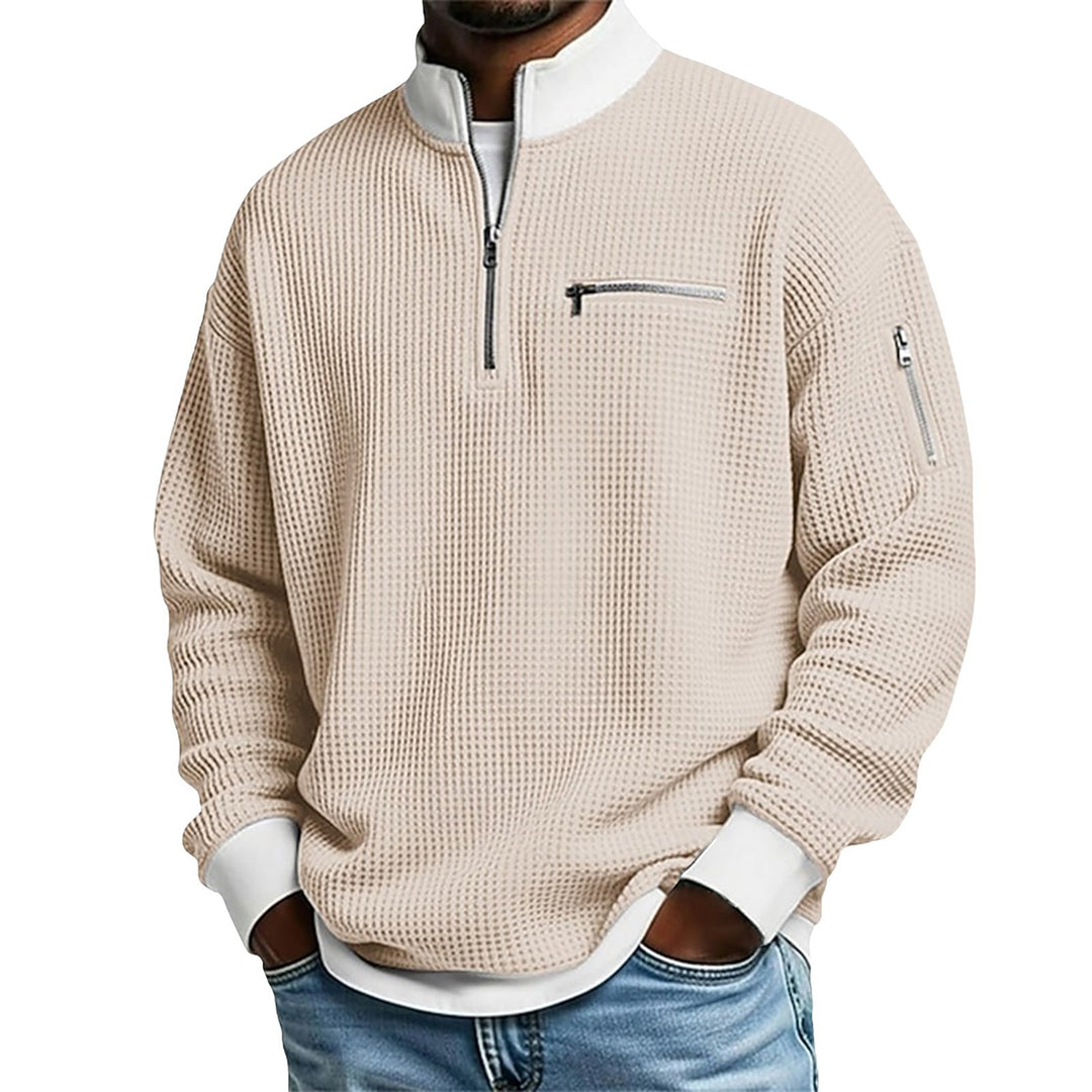 Men's Zip-Up Long Sleeve Sweatshirt – Streamlined Cardigan Style