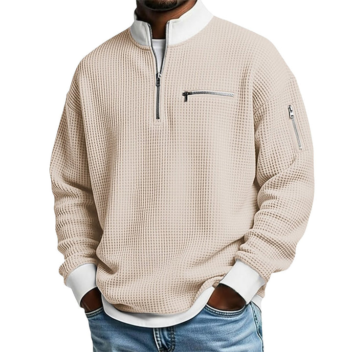 Men's Zip-Up Long Sleeve Sweatshirt – Streamlined Cardigan Style