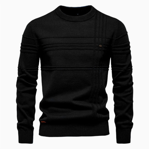 Cotton Men's Pullover Sweater – Slim Fit Crew Neck Knit