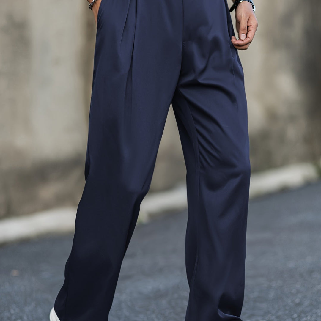Men's Rabbit Fur Cropped Trousers – High-Waisted Straight Fit