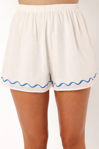 Two-Piece Co-ord Set with Sun-Print Shirt and Matching Shorts, Cotton-Linen Blend