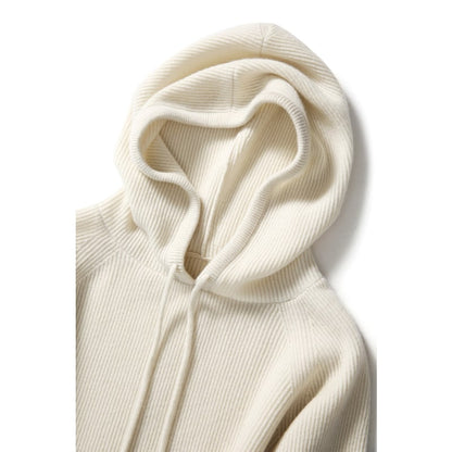 Hoodie in Cashmere and Merino Wool Blend with Relaxed Fit and Adjustable Drawstrings