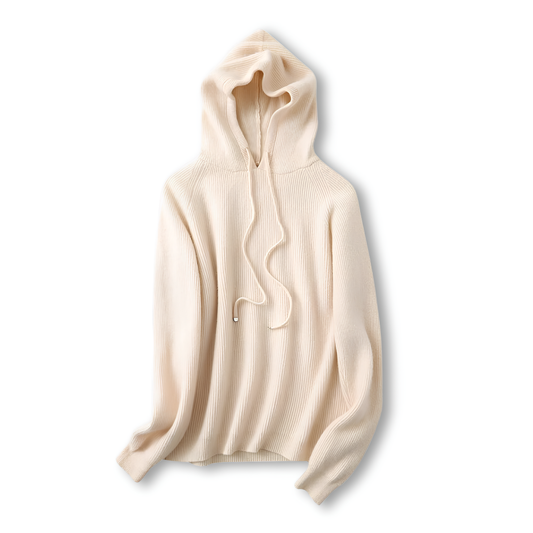 Hoodie in Cashmere and Merino Wool Blend with Relaxed Fit and Adjustable Drawstrings