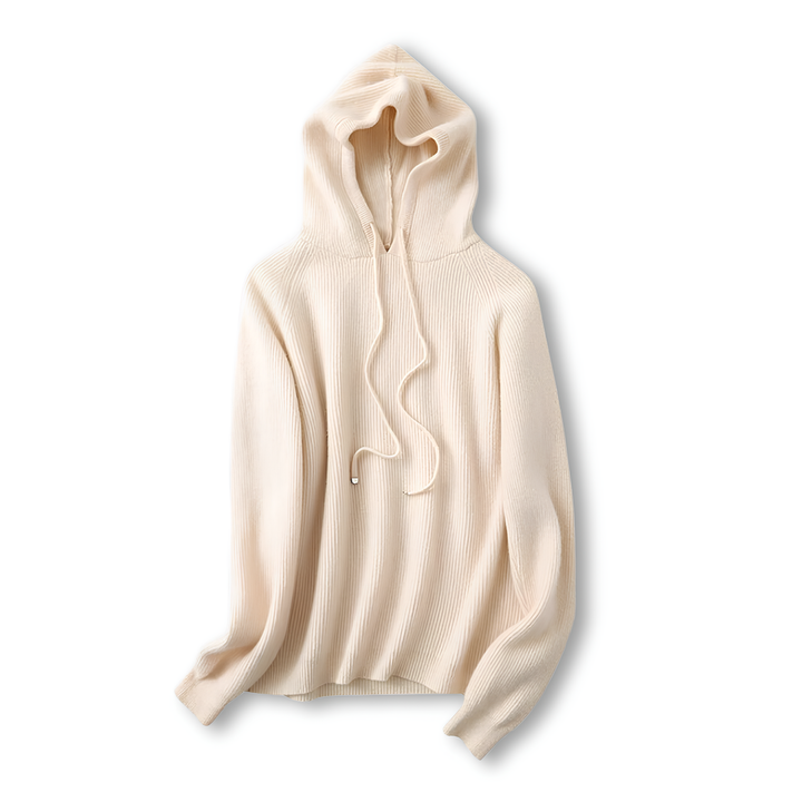 Hoodie in Cashmere and Merino Wool Blend with Relaxed Fit and Adjustable Drawstrings