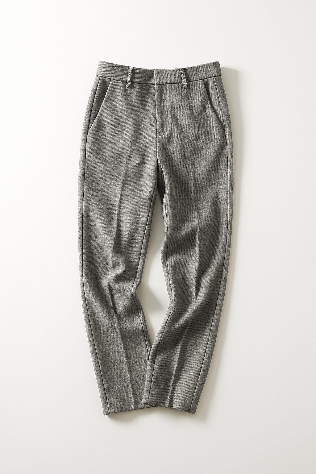 Trousers in Wool Blend, Straight-Leg High-Waist Fit, Non-Stretch, Camel